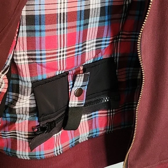 Men's Merlin "Wesley" Burgundy Jacket Waxed Cotton Made In England - Picture 6 of 8